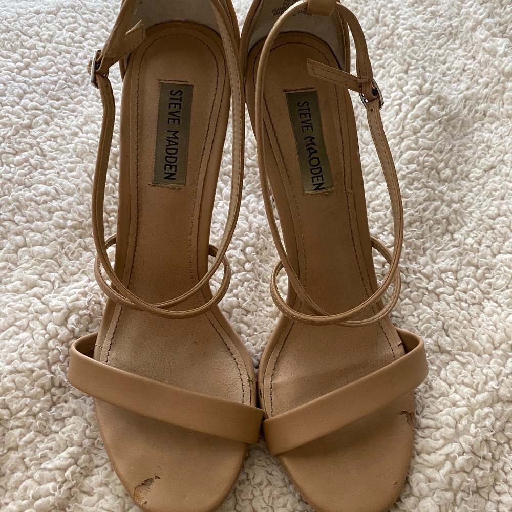 Steve Madden Nude Strappy Heels